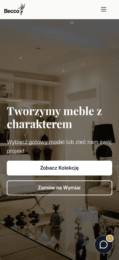 Widok mobilny strony Becco - meble na zamówienie