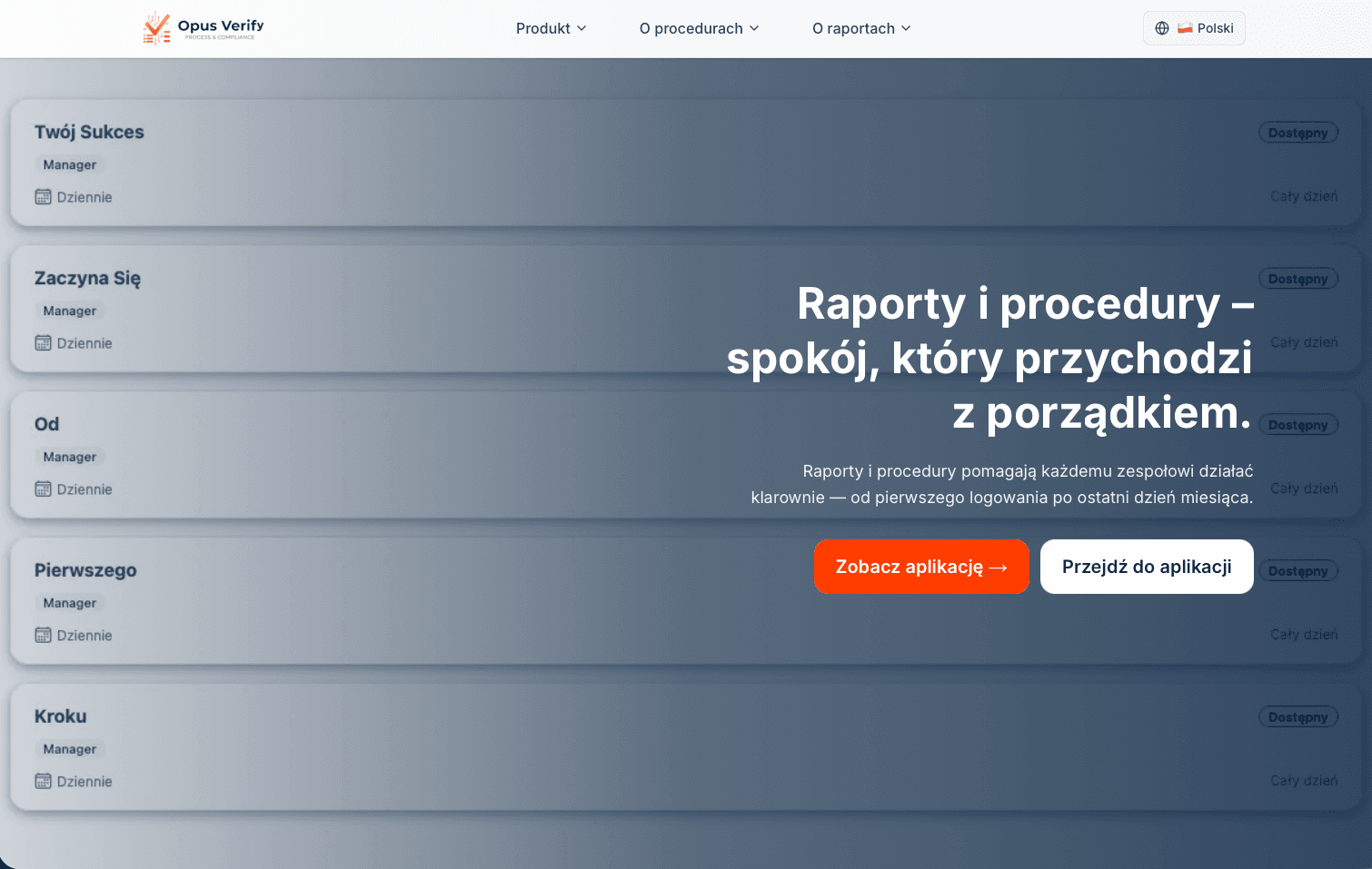 Realizacja: OpusVerifi — raporty i procedury